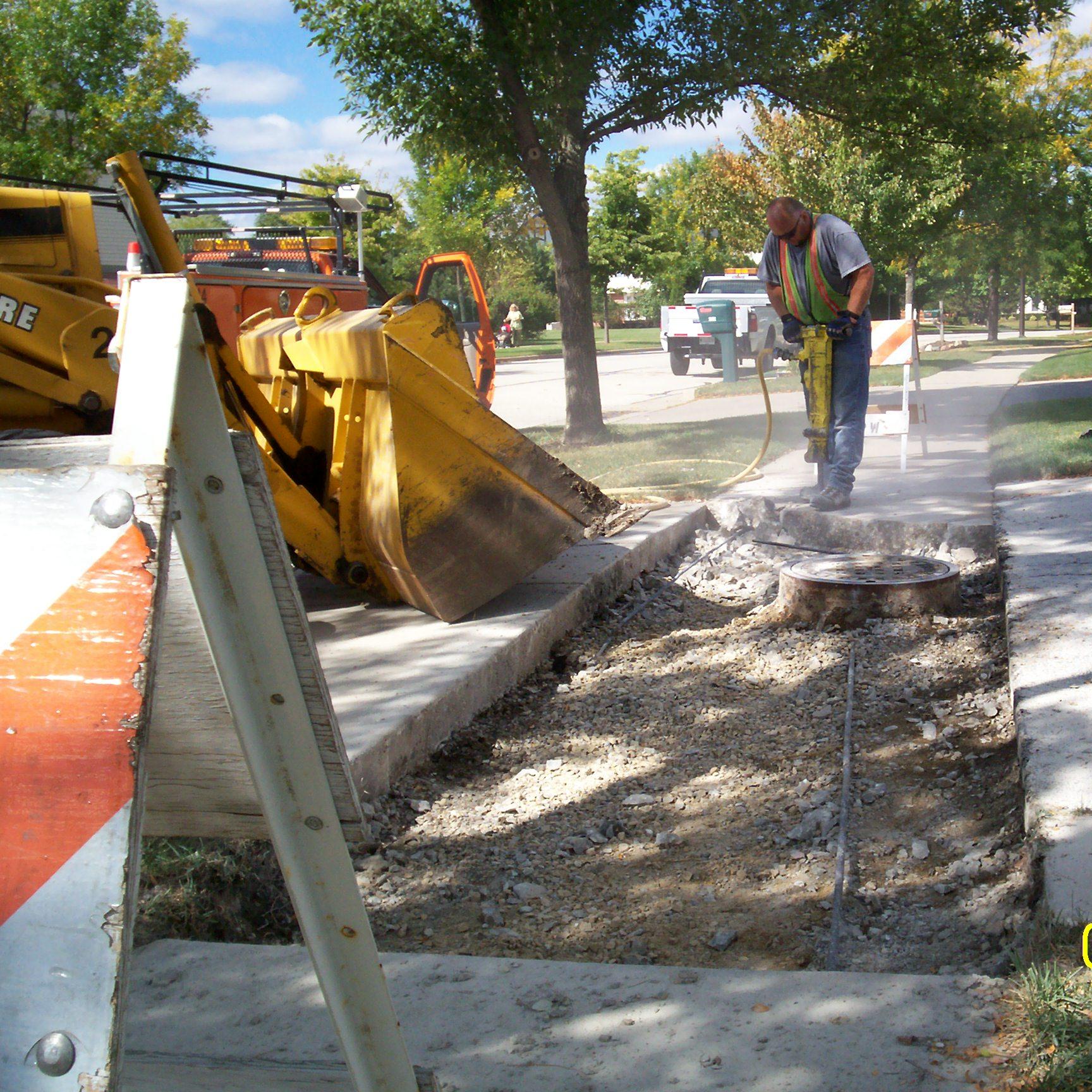Worker and Jackhammer