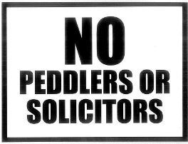 No Peddlers or Solicitors Sign